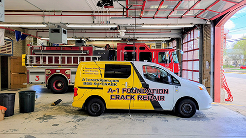 A1 Foundation Crack Repair - The Firehouse Foundation Challenge–How A1 fixed a firehouse garage floor leaking into a basement